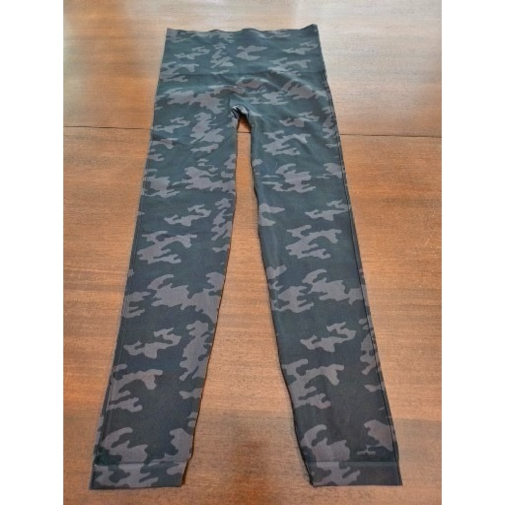 SPANX Womens Camouflage Print Stretch Mid-Rise Ankle Leggings Green Size XL